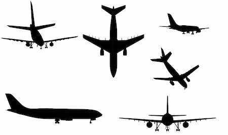 civil airplane silhouettes Stock Photo - Budget Royalty-Free & Subscription, Code: 400-04520331