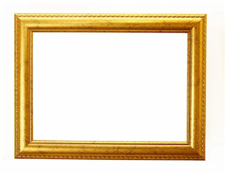 simsearch:400-04864117,k - old antique gold frame over white with clipping path Stock Photo - Budget Royalty-Free & Subscription, Code: 400-04520436
