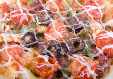 Fresh pizza topping just out of the oven. Fotografie stock - Microstock e Abbonamento, Codice: 400-04520625