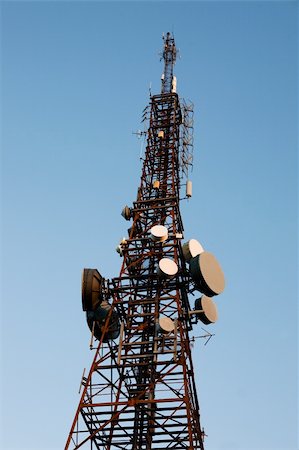 radio tower - Radio Tower isolated on a blue sky Stock Photo - Budget Royalty-Free & Subscription, Code: 400-04520836