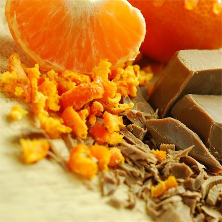 Chocolate flakes and Orange Stock Photo - Budget Royalty-Free & Subscription, Code: 400-04521008