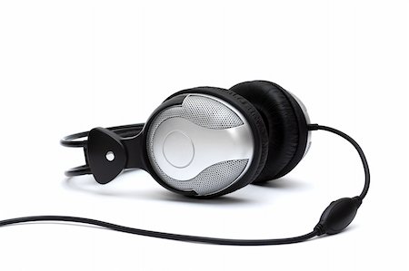 simsearch:400-04838289,k - Big headphones on white background with shadows Stock Photo - Budget Royalty-Free & Subscription, Code: 400-04521283