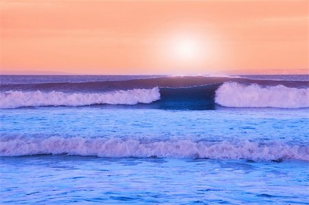 sunset west coast blue sky - sweeping waves during a storm of the west coast of ireland Stock Photo - Budget Royalty-Free & Subscription, Code: 400-04521364