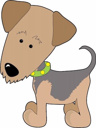 A cartoon of a Airedale Terrier on a white background Stock Photo - Budget Royalty-Free & Subscription, Code: 400-04521470