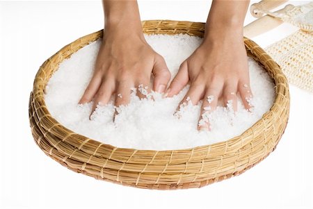 seasalt cut out - hands making beauty treatment the scrub with salt Stock Photo - Budget Royalty-Free & Subscription, Code: 400-04521557