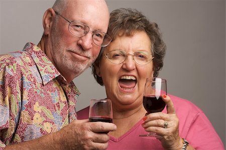 simsearch:400-04522125,k - Happy Senior Couple toasting with Wine glasses. Stock Photo - Budget Royalty-Free & Subscription, Code: 400-04522148