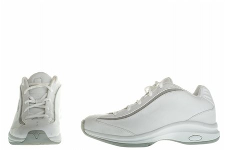 A pair of white basketball shoes isolated on a white background. Stockbilder - Microstock & Abonnement, Bildnummer: 400-04522241