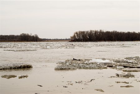 A large river in Canada thawing in the Spring heat Stock Photo - Budget Royalty-Free & Subscription, Code: 400-04522541