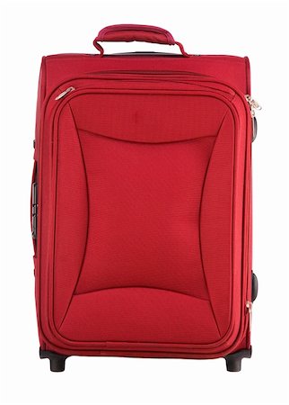 packing fabric - Red suitcase on castors close up on a white background Foto de stock - Super Valor sin royalties y Suscripción, Código: 400-04522601