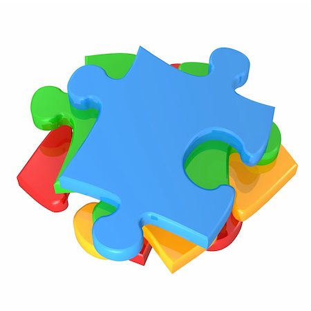 simsearch:640-01355058,k - 3d colorful puzzles isolated on white background Photographie de stock - Aubaine LD & Abonnement, Code: 400-04522718