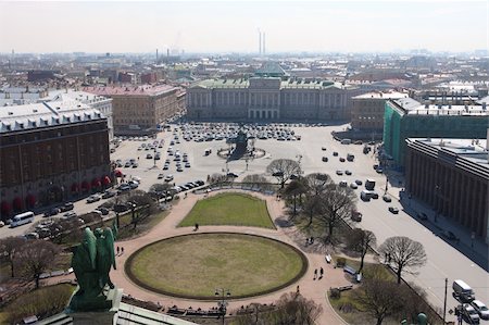 simsearch:400-05754435,k - View of Isaac Square from Isaac cathedral (Russia, Saint-Petersburg). Monument to the imperator Nicholas I. Photographie de stock - Aubaine LD & Abonnement, Code: 400-04522867