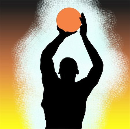 simsearch:400-06102709,k - silhouette of male basketball player Stockbilder - Microstock & Abonnement, Bildnummer: 400-04522979