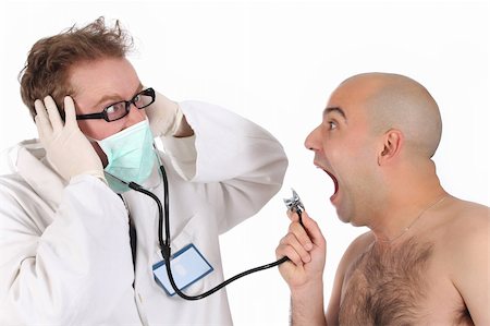 details funny doctor and patient with stethoscope Stock Photo - Budget Royalty-Free & Subscription, Code: 400-04523078