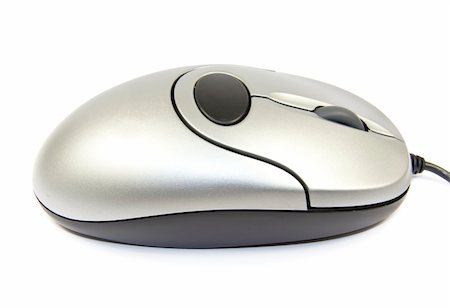 Silver computer mouse isolated on white Stock Photo - Budget Royalty-Free & Subscription, Code: 400-04523142