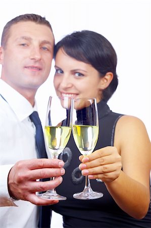 friendship proposal to girl pic - portrait of young nice couple celebrating some occasion Stock Photo - Budget Royalty-Free & Subscription, Code: 400-04523775