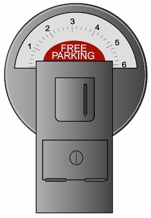 red free parking flag showing on parking meter Stock Photo - Budget Royalty-Free & Subscription, Code: 400-04523906