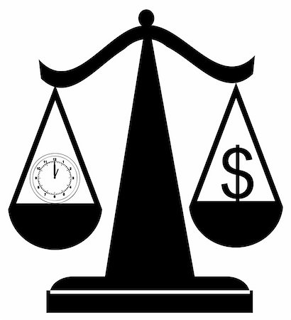 scales of justice balancing time and money Stock Photo - Budget Royalty-Free & Subscription, Code: 400-04523909