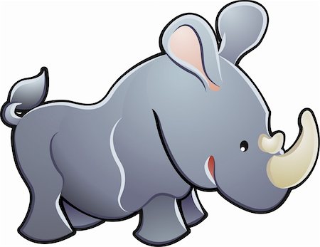 simsearch:400-05061435,k - A cute rhino rhinoceros vector illustration Fotografie stock - Microstock e Abbonamento, Codice: 400-04523987