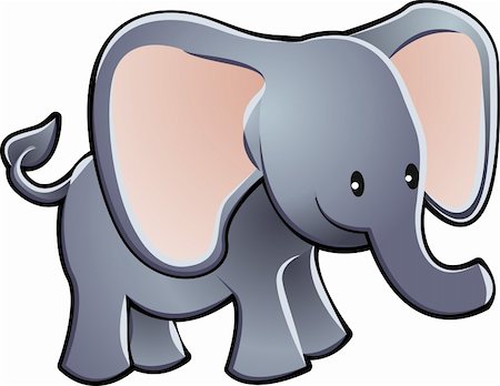 safari animals clipart - A lovable elephant children?s cartoony vector illustration Stock Photo - Budget Royalty-Free & Subscription, Code: 400-04523981