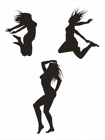 Vector silhouettes of the girl Stock Photo - Budget Royalty-Free & Subscription, Code: 400-04534716