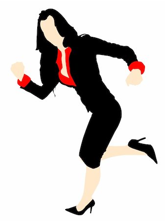 running in heels - female in running posture  on plain background Stock Photo - Budget Royalty-Free & Subscription, Code: 400-04535351