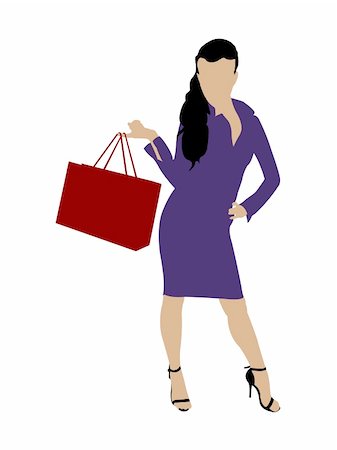 lady with bag on isolated background Stock Photo - Budget Royalty-Free & Subscription, Code: 400-04535363