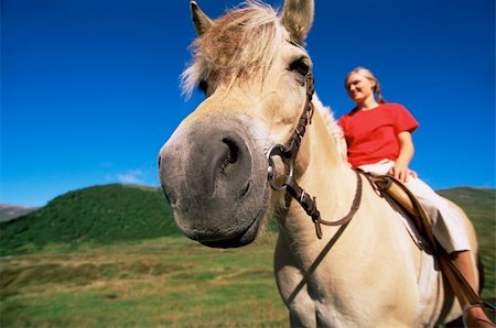 simsearch:400-04034948,k - Young woman riding horse in rural setting Stock Photo - Budget Royalty-Free & Subscription, Code: 400-04535428