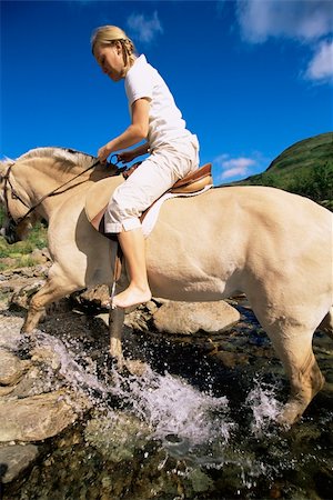 simsearch:400-04034948,k - Young woman crossing a river by horse Stock Photo - Budget Royalty-Free & Subscription, Code: 400-04535432