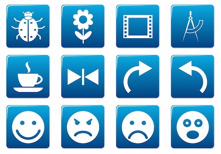simsearch:400-05008263,k - Gadget square icons set. Blue - white palette. Vector illustration. Stock Photo - Budget Royalty-Free & Subscription, Code: 400-04535547