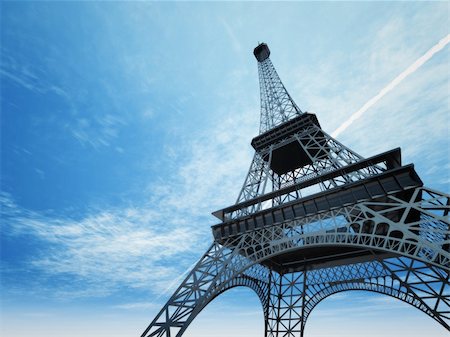 simsearch:400-06059898,k - An illustration of the Eiffel tower in Paris Foto de stock - Royalty-Free Super Valor e Assinatura, Número: 400-04535757