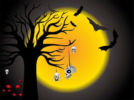 simsearch:400-03933783,k - halloween tree and hanging skull Stock Photo - Budget Royalty-Free & Subscription, Code: 400-04536248