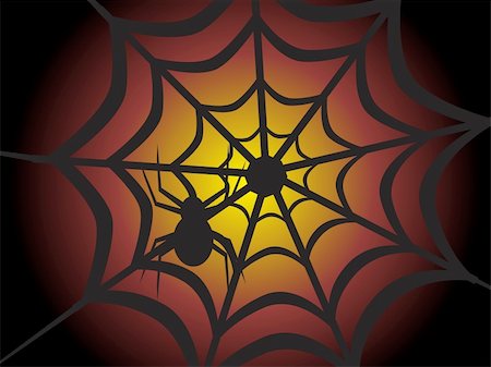 simsearch:400-08200203,k - halloween background of spider on the net, illustration Stock Photo - Budget Royalty-Free & Subscription, Code: 400-04536240