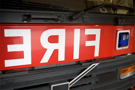 fire truck close - Detail of the front of a fire engine Stock Photo - Budget Royalty-Free & Subscription, Code: 400-04536500