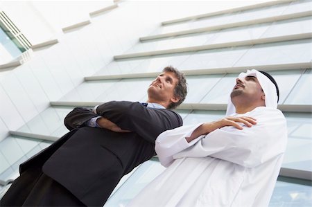 simsearch:400-04037075,k - A Middle Eastern businessman and Caucasian man standing outside Stock Photo - Budget Royalty-Free & Subscription, Code: 400-04536798