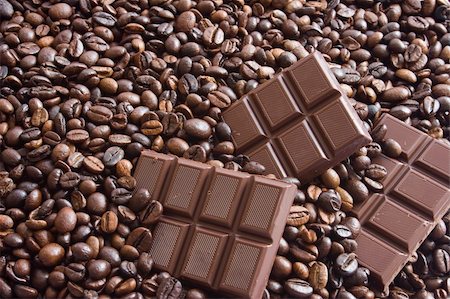 Coffee and chocolate. Sweet and fragrant brown background. Stockbilder - Microstock & Abonnement, Bildnummer: 400-04536920