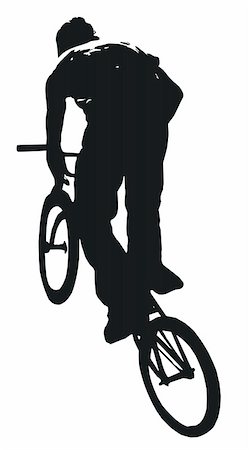 simsearch:400-04724232,k - Silhouette of the bicyclist executing a stunt Photographie de stock - Aubaine LD & Abonnement, Code: 400-04537617