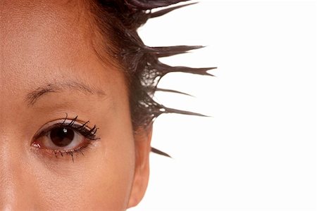 detail of a female asian eye and part of peaky hair Stock Photo - Budget Royalty-Free & Subscription, Code: 400-04537870