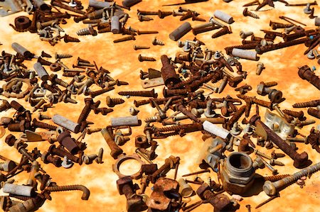 simsearch:400-04538091,k - Multiple old rusty nails and screws. Stock Photo - Budget Royalty-Free & Subscription, Code: 400-04538113