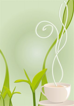 simas2 (artist) - Vector illustration of a tea hot smoking cup with tea leaves Foto de stock - Royalty-Free Super Valor e Assinatura, Número: 400-04538294