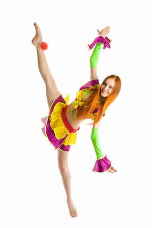 red haired circus dancer - performance of a young ballerina Foto de stock - Super Valor sin royalties y Suscripción, Código: 400-04538678