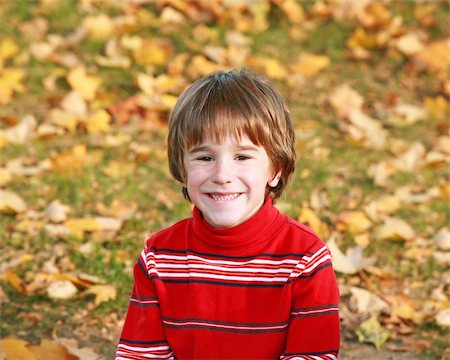 simsearch:400-05166871,k - Little Boy Smiling in the Fall Leaves Foto de stock - Royalty-Free Super Valor e Assinatura, Número: 400-04538745