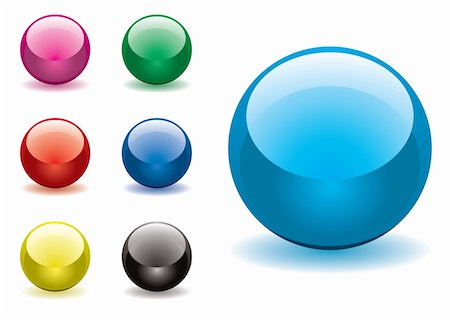 Collection of seven round gel filled icon buttons Stock Photo - Budget Royalty-Free & Subscription, Code: 400-04538966