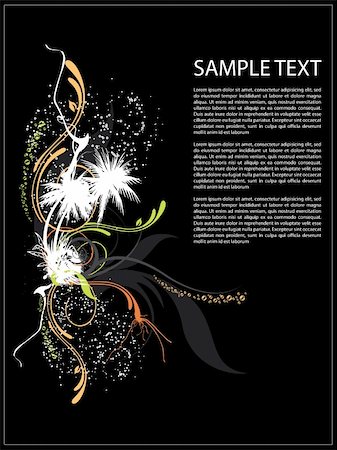 Abstract dark floral design for magazine/brochure/CD/DVD/mag/review covers, business cards and cards. Stock Photo - Budget Royalty-Free & Subscription, Code: 400-04539152