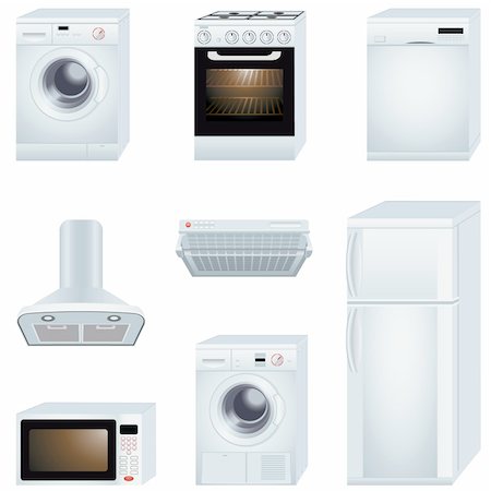 Vector illustration of home appliances Stock Photo - Budget Royalty-Free & Subscription, Code: 400-04539294