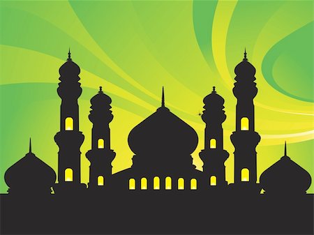 abstract background with silhouette of mosques, wallpaper Stock Photo - Budget Royalty-Free & Subscription, Code: 400-04539725