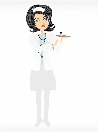 nurse doing her job, illustration Stock Photo - Budget Royalty-Free & Subscription, Code: 400-04530213