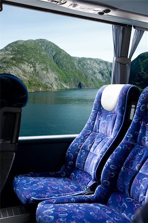 scandinavian blue house - A fjord view from a bus Stock Photo - Budget Royalty-Free & Subscription, Code: 400-04530395