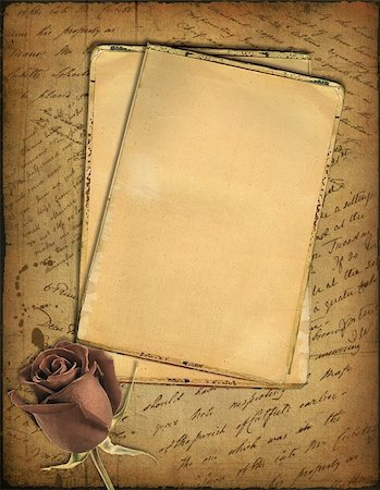 simsearch:400-04848691,k - Grunge papers design in scrapbooking style with the hand-written text and a rose Stock Photo - Budget Royalty-Free & Subscription, Code: 400-04530541