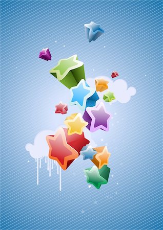Colorful Stars Background - great for greeting and birthday postcards, flyers and many more celebration items Stock Photo - Budget Royalty-Free & Subscription, Code: 400-04530904