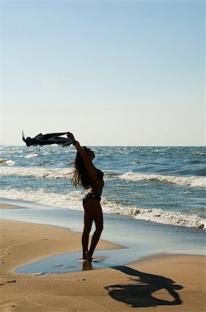 simsearch:400-04184608,k - Beautiful young female in bikini posing at the beach Stockbilder - Microstock & Abonnement, Bildnummer: 400-04530928